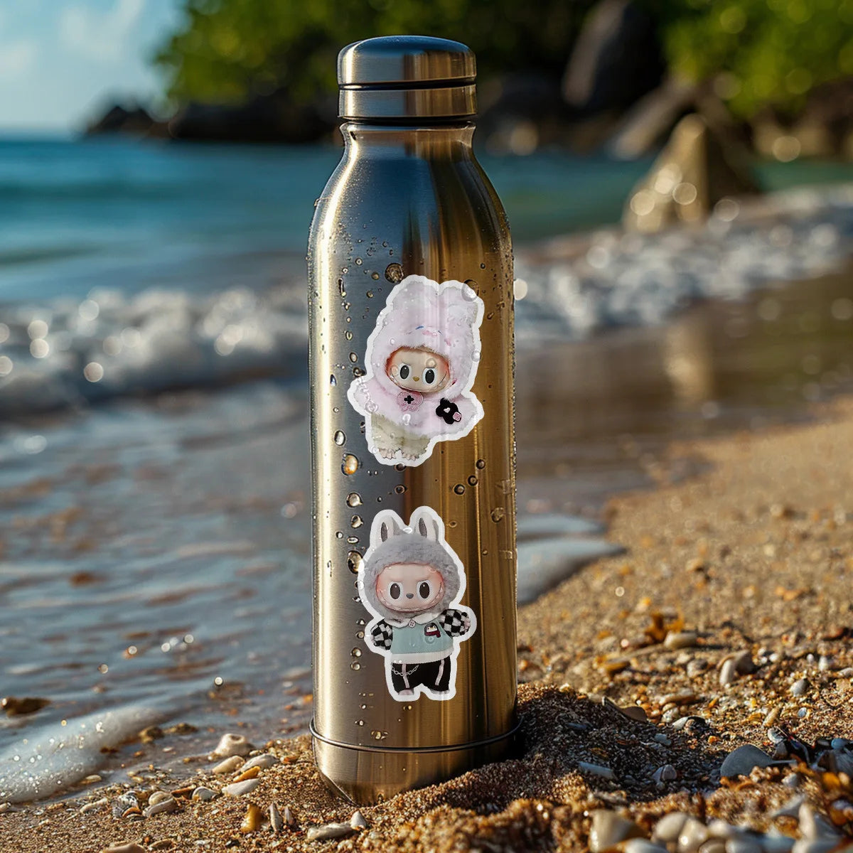 50pcs Cute Labubu Doll Graffiti Stickers 4x7cm – Skateboard, Suitcase, Guitar Decor Party Favor Gift for Kids   2/2
