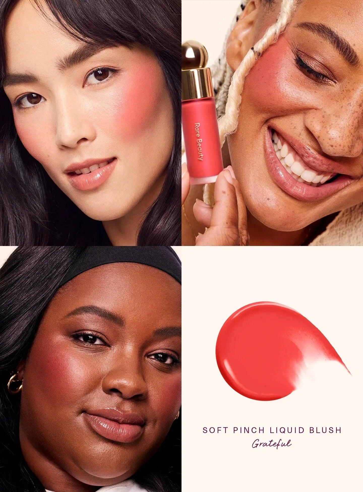 Rare Beauty Soft Pinch Liquid Blush – Long-Lasting Silky Smooth Buildable Flush Makeup, Seamless Matte Dewy Finish Cheek Color