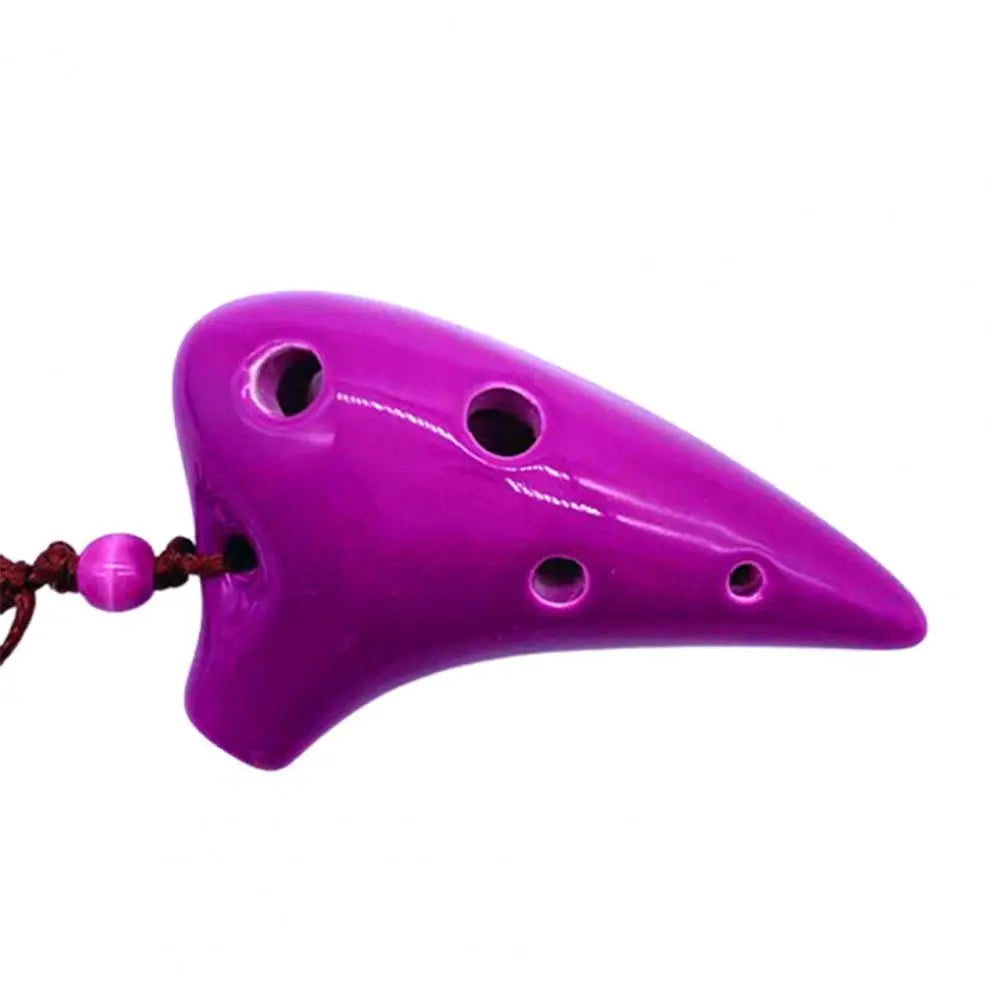 6 Hole Ceramic Ocarina - Mini Professional Musical Instrument with Lanyard and Music Score for Music Lovers