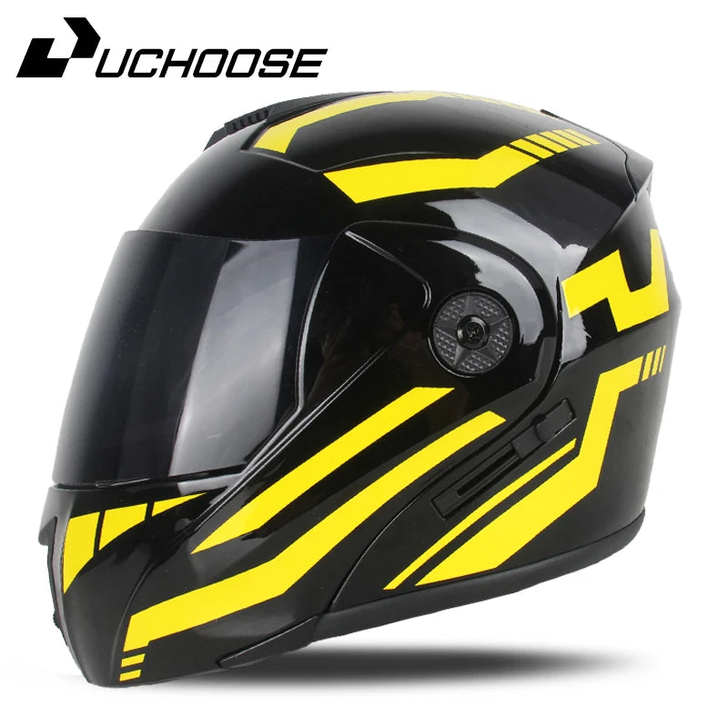 2024 Unisex Modular Motorcycle Helmet – Full Face Flip-Up Dual Lens Racing Helmet for Men & Women