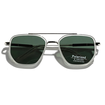 Peekaboo TR90 Polarized Sunglasses – Retro Metal Square Style for Men & Women, UV400 Double Bridge Driving Glasses