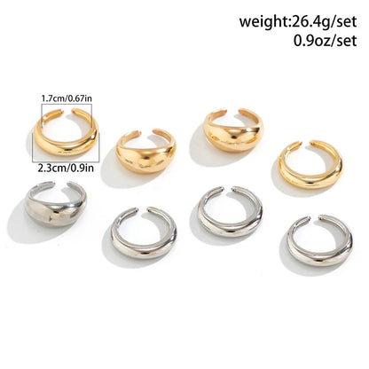 8Pcs/Set Creative Water Drop Rings for Women – Vintage Geometric Adjustable Open Finger Rings, Couple Wedding Accessories