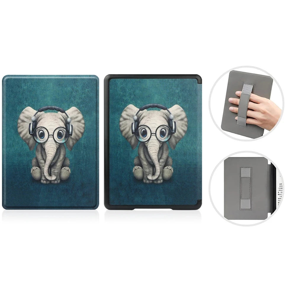 SA568B Leather Case for Kindle Paperwhite 12th Gen 2024 Signature Edition – 7-Inch Cover with Hand Strap & Auto Sleep