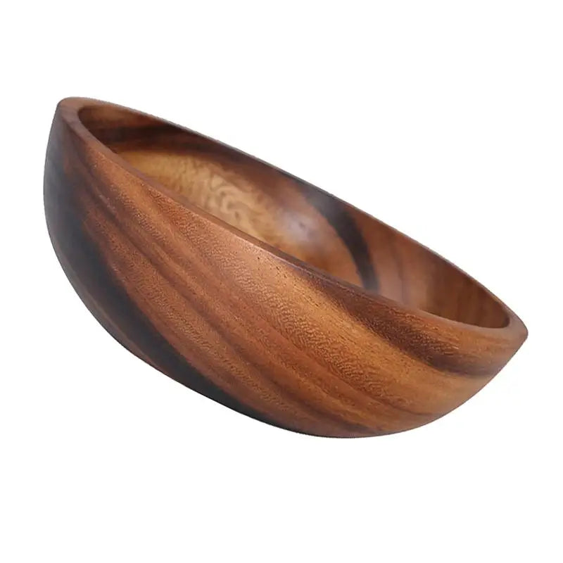 Natural Wooden Kitchen Bowl – Household Fruit & Salad Bowl with Wooden Utensils for Home & Restaurant
