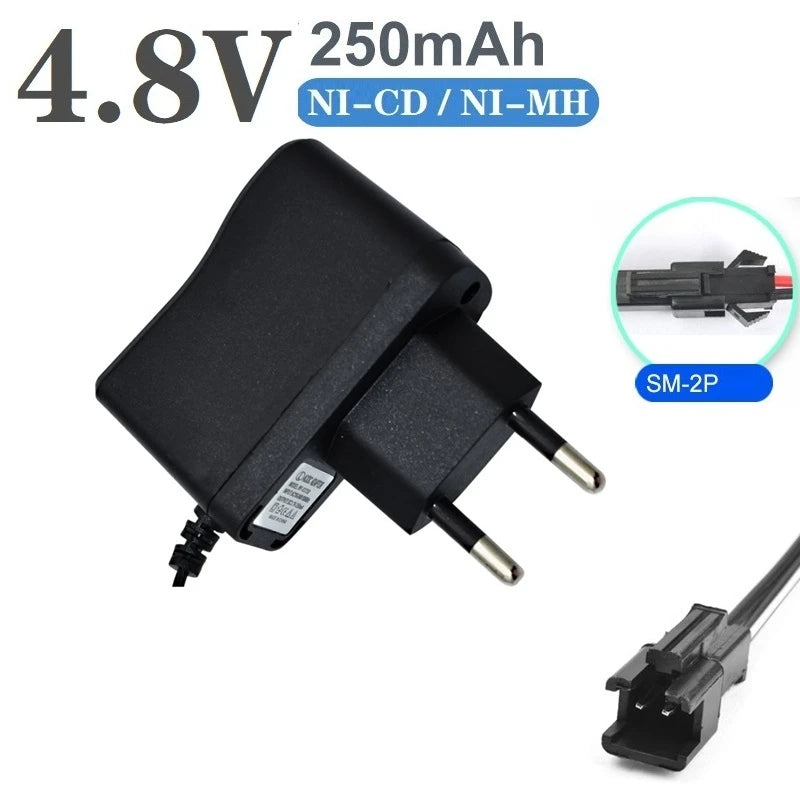 NiCd NiMH Battery Charger 2.4V–9.6V - RC Car Boat Tank Toy Battery Charger with SM-2P SM Plug
