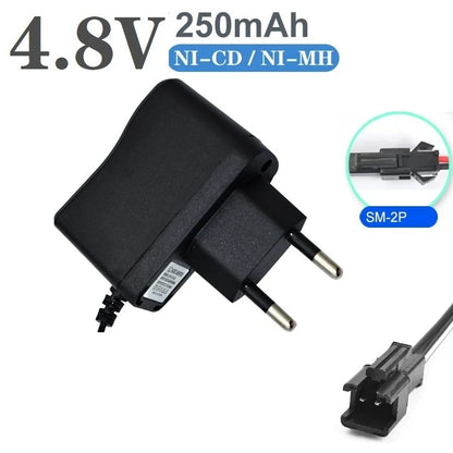 NiCd NiMH Battery Charger 2.4V–9.6V - RC Car Boat Tank Toy Battery Charger with SM-2P SM Plug