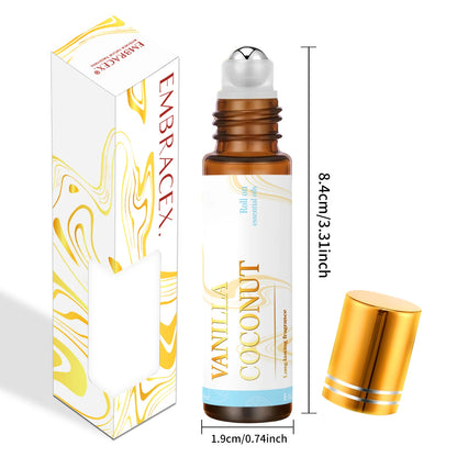 Vanilla Coconut Cotton Candy Marshmallow Roll-On Fragrance Oil - Long-Lasting Scent, 1–2 Piece Gift Set