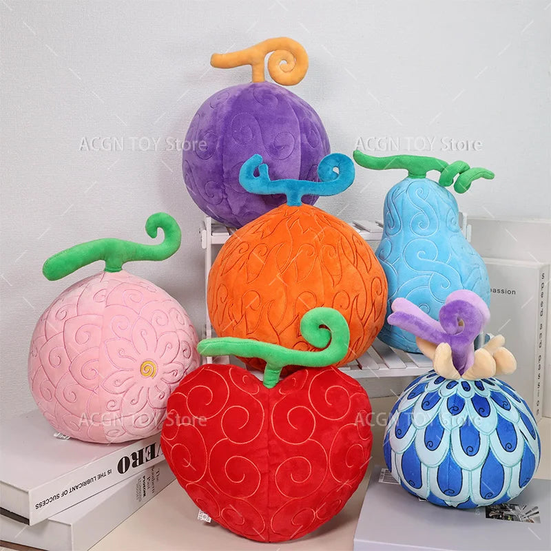 6 Styles Fruit Plush Toys – Anime Soft Stuffed Toys: Gum-Gum, Op-Op, Tremor-Tremor, Flower-Flower, Flame-Flame, Fish-Fish Gifts