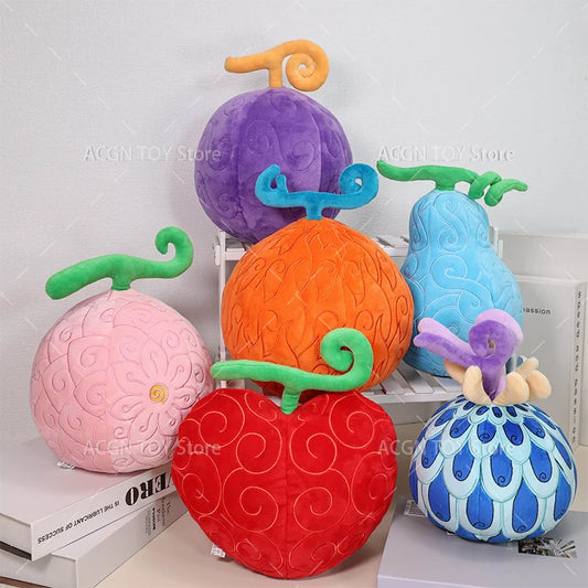 6 Styles Fruit Plush Toys – Anime Soft Stuffed Toys: Gum-Gum, Op-Op, Tremor-Tremor, Flower-Flower, Flame-Flame, Fish-Fish Gifts
