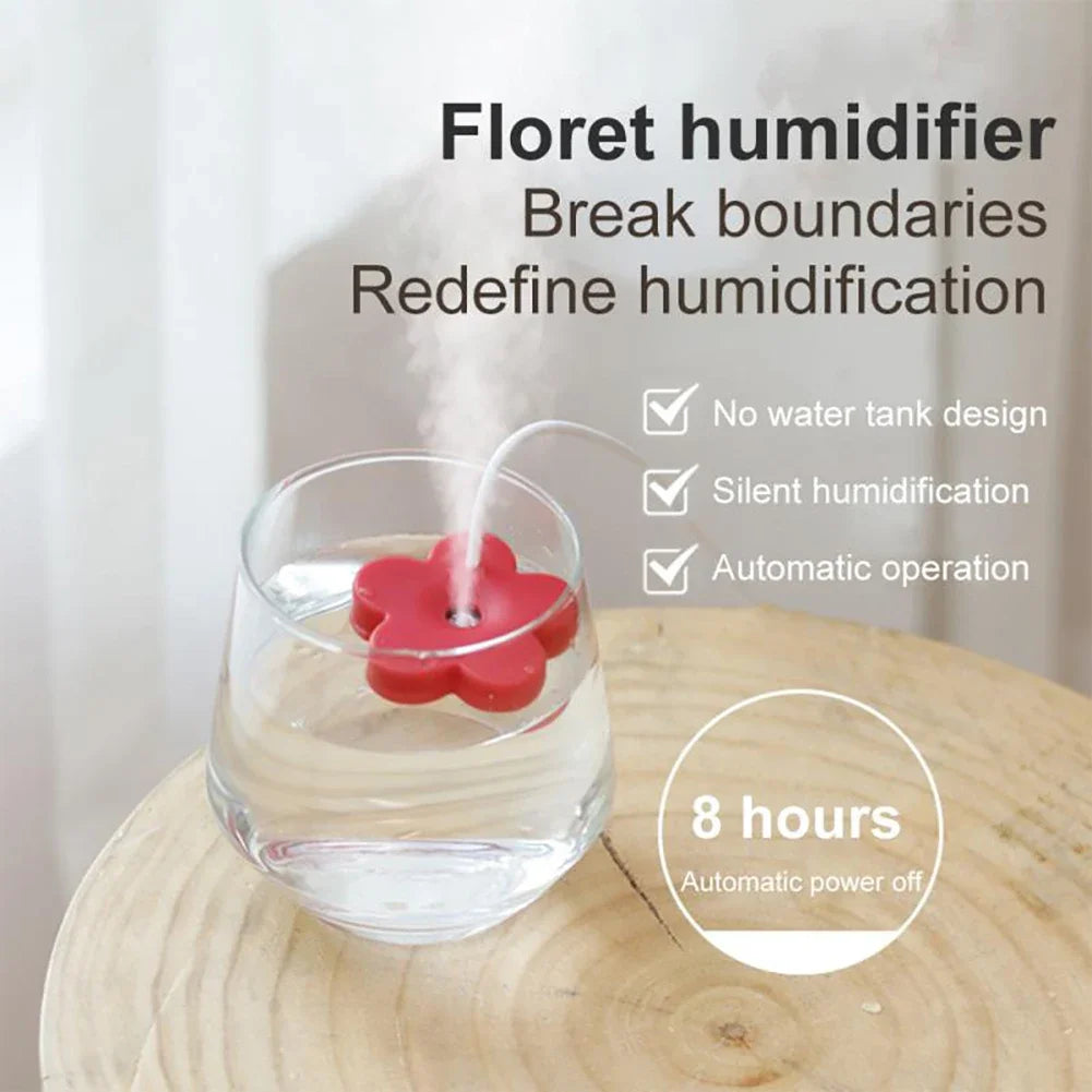 Portable Petal-Shaped Air Humidifier – Mini Ultrasonic, DC 5V 1A, Aromatherapy Diffuser for Home & Bedroom