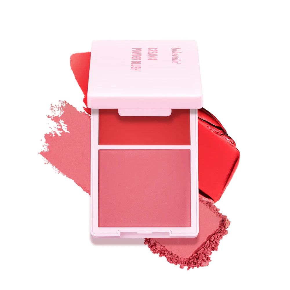 Juvia’s Blush Cream Powder Makeup - High Pigment Matte Rose Blush Duo with Long-Lasting Natural Finish Cosmetics