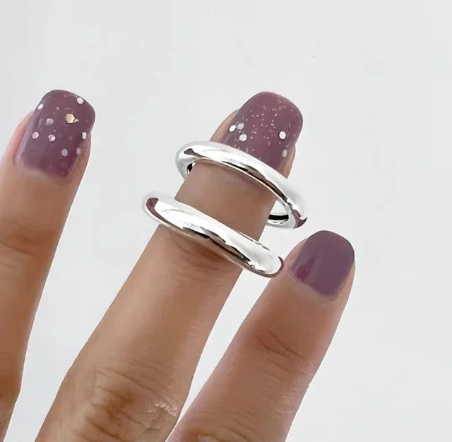 925 Sterling Silver Geometric Ring — BF CLUB Fashion Handmade Ring for Women, Party & Christmas Gift