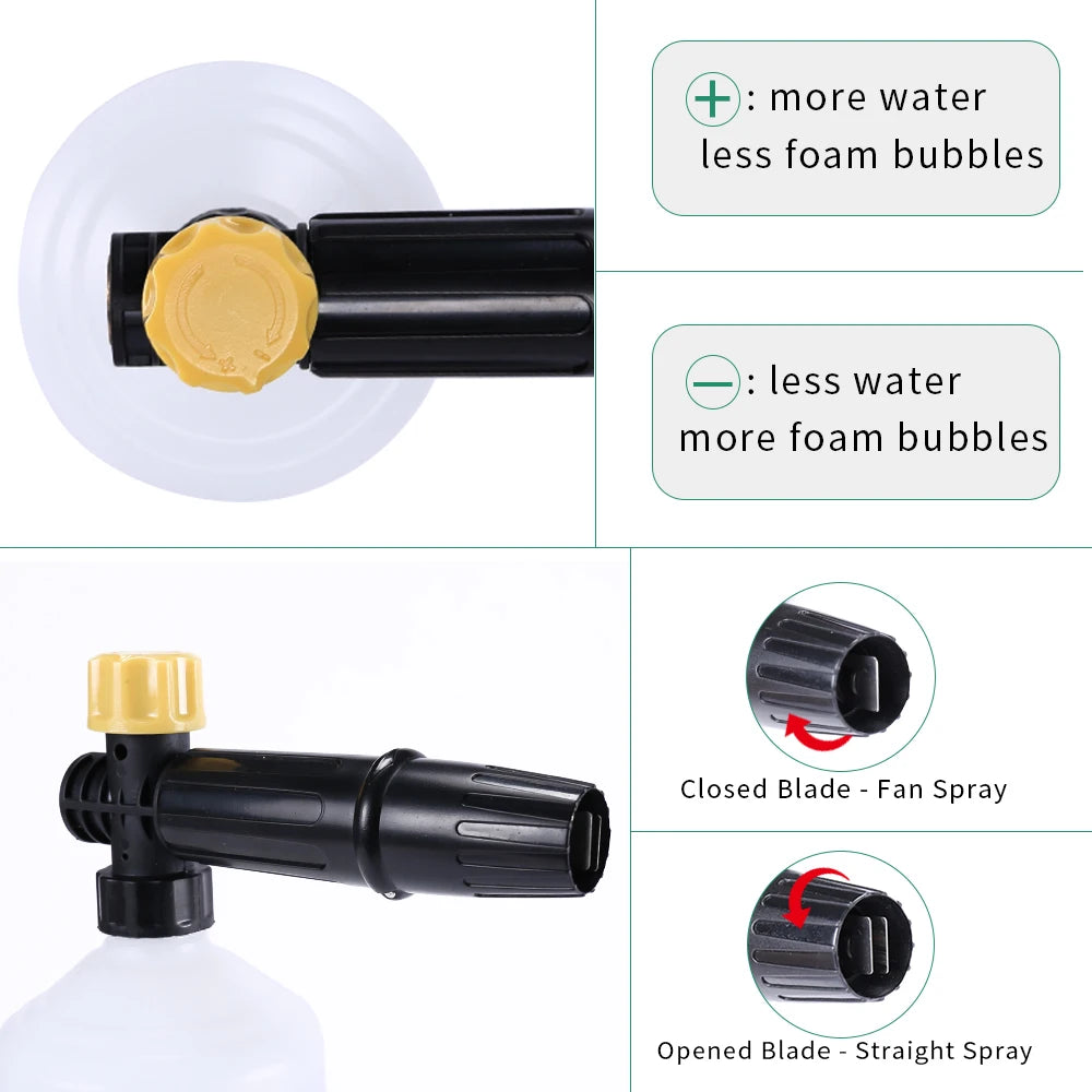 Adjustable Foam Cannon for Pressure Washer: Snow Foam Lance for High Pressure Car Washing - Soap Foamer & Foam Generator