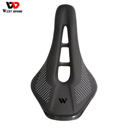 WEST BIKING Ultralight Road Bike Saddle | MTB Short Nose Bicycle Seat | PU Leather Hollow Prostatic Saddle | Bicycle Parts