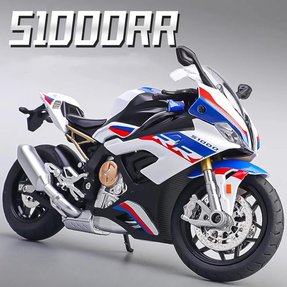1:12 S1000RR Model Motorcycle – Kawasaki Ninja H2R Alloy Diecast Toy with Sound, Light & Shock Absorption, Perfect Gift for Boys