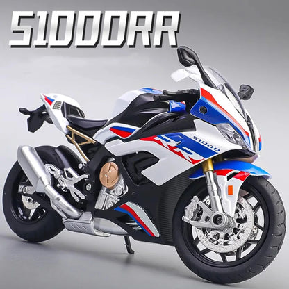 1:12 S1000RR Model Motorcycle – Kawasaki Ninja H2R Alloy Diecast Toy with Sound, Light & Shock Absorption, Perfect Gift for Boys