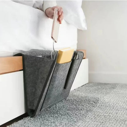 Felt Bedside Storage Organizer — Anti-Slip Hanging Pouch for Bed & Sofa