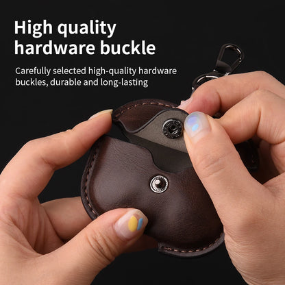 Leather Business Case for AirPods 4 – Luxury PU Headphone Cover with Hook