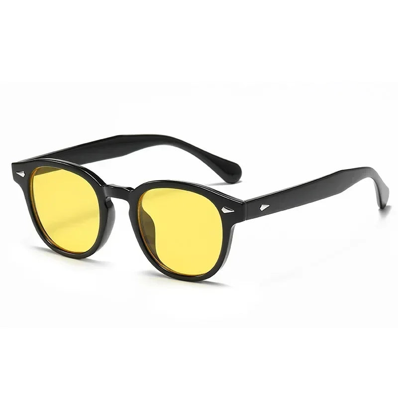 JNPCXI Retro Round Sunglasses – Punk Leopard Rivet Fashion Shades UV400 for Men & Women