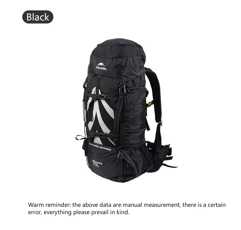 Naturehike 70L Camping Backpack — Large Capacity Ergonomic Hiking & Trekking Bag for Men with Rain Cover