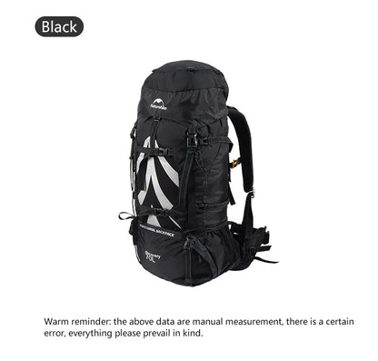 Naturehike 70L Camping Backpack — Large Capacity Ergonomic Hiking & Trekking Bag for Men with Rain Cover