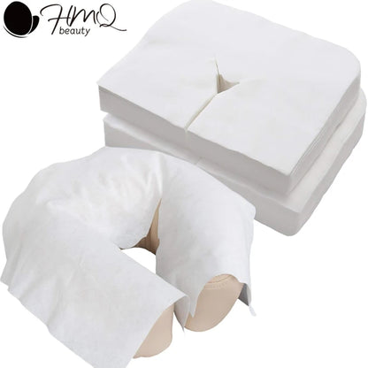 500/100PCS Disposable Face Cradle Covers – Soft Non-Woven Headrest Paper for Massage, Spa & Salon Beauty Supplies