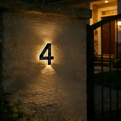 Custom Solar LED House Numbers - Waterproof Luminous Address Sign for Outdoor Wall & Door Decor