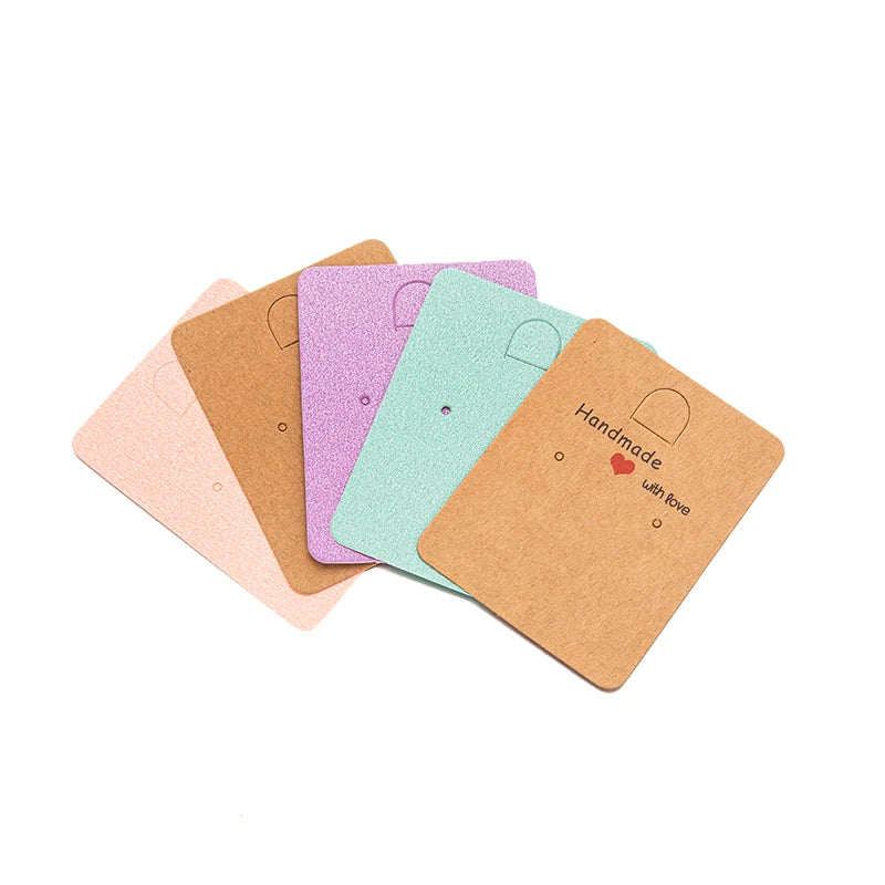 50pcs Earring Display Cards — Cardboard Jewelry Holder for DIY, Small Business, Organizer & Packaging Supplies