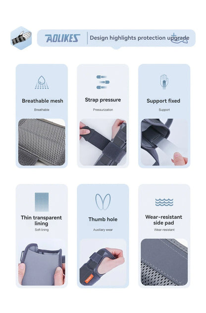 AOLIKES Wrist Brace Splint – Night Support for Carpal Tunnel & Pain Relief