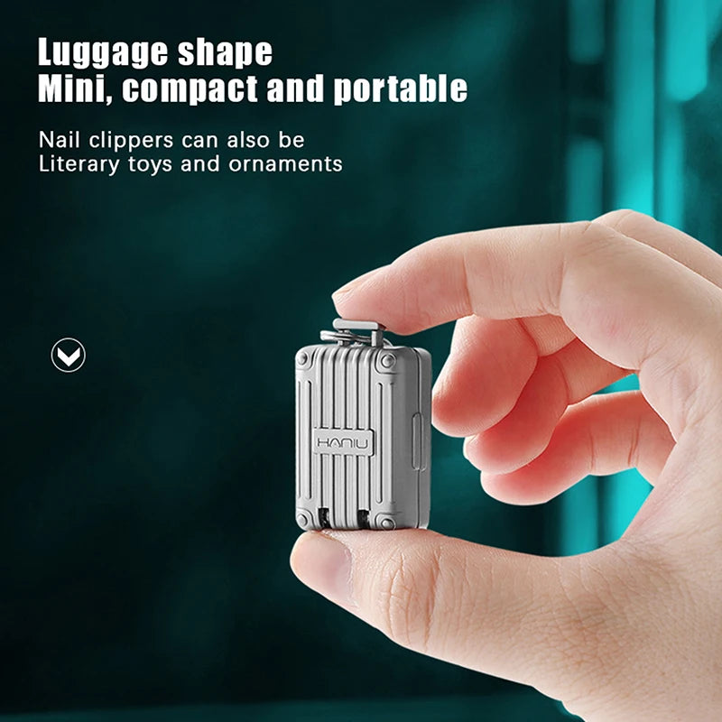 Exquisite Luggage Keychain Nail Cutter – Foldable Stainless Steel Nail Clippers, Rotary Toenail & Fingernail Manicure Trimmer