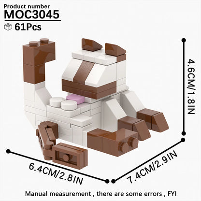MOOXI Animal Series 62PCS MOC Cat Figures – DIY Building Blocks Educational Toys for Kids, Birthday Gift MOC3042-3045