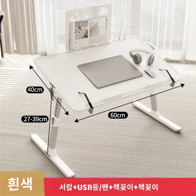 Adjustable Laptop Bed Tray Table – Portable Foldable Desk with Storage Drawer for Sofa & Lap Use