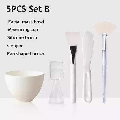 Facial Brush & Mask Bowl Spoon Set – DIY Beauty Tools for Skincare, Makeup & Facial Care