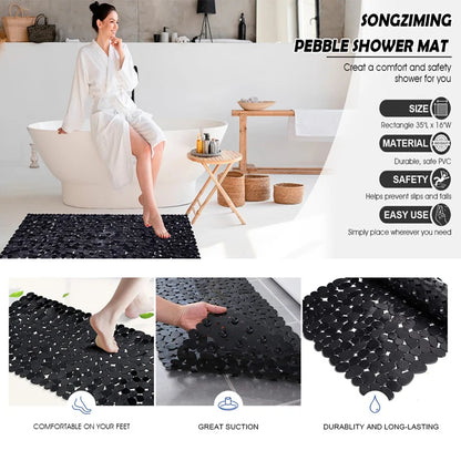 Non-Slip PVC Bathroom Mat with Suction Cups – Waterproof Slip-Resistant Shower & Bathtub Floor Mat