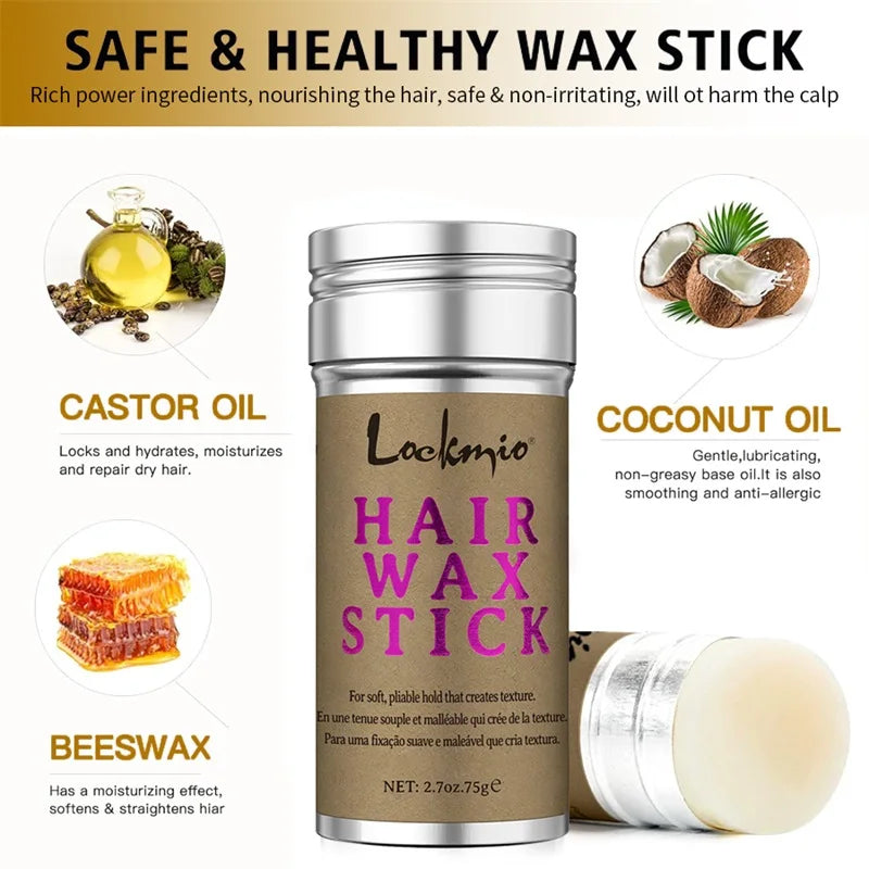 LOCKMIO Women’s Hair Wax Stick – Anti-Frizz Flyaway Control Styling Pomade for Wigs & Broken Hair, Long-Lasting Smoothing