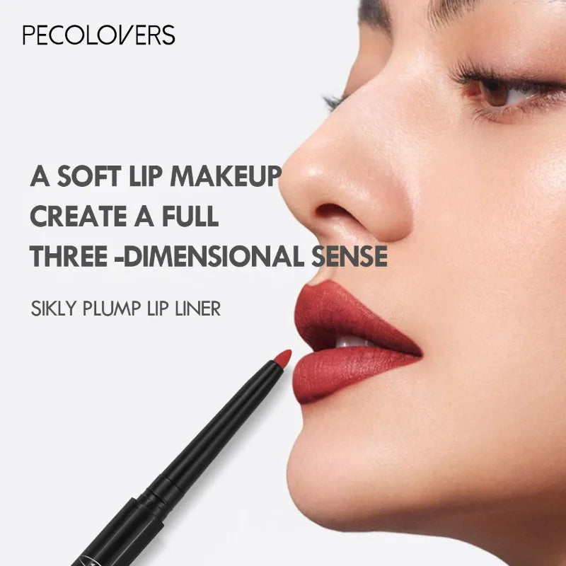 Waterproof Matte Lipliner Pencil – Long Lasting Red Contour Tint, Non-Stick & Moisturizing Lipstick in 12 Colors