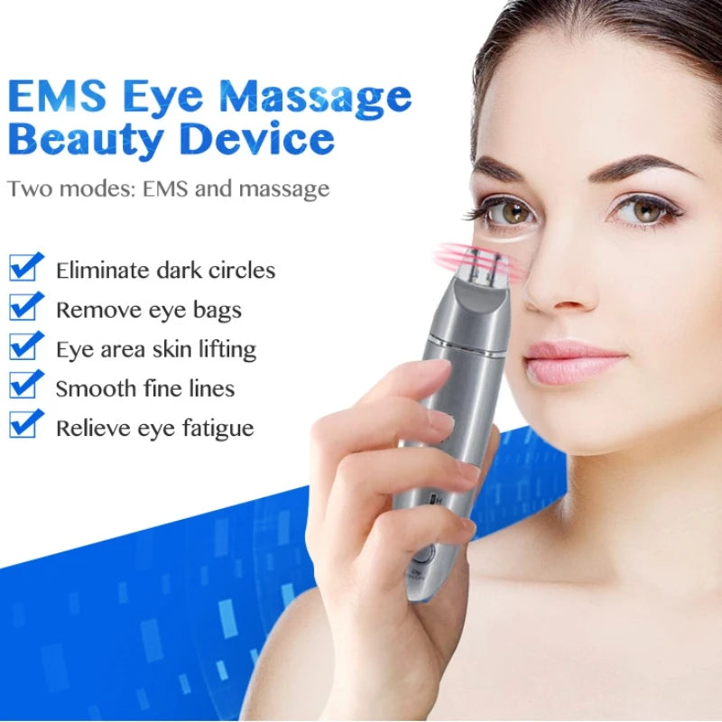 Portable 2 in 1 EMS Eye & Face Vibration Massager - Dark Circle Remover & Anti-Aging Eye Wrinkle Beauty Care Tool