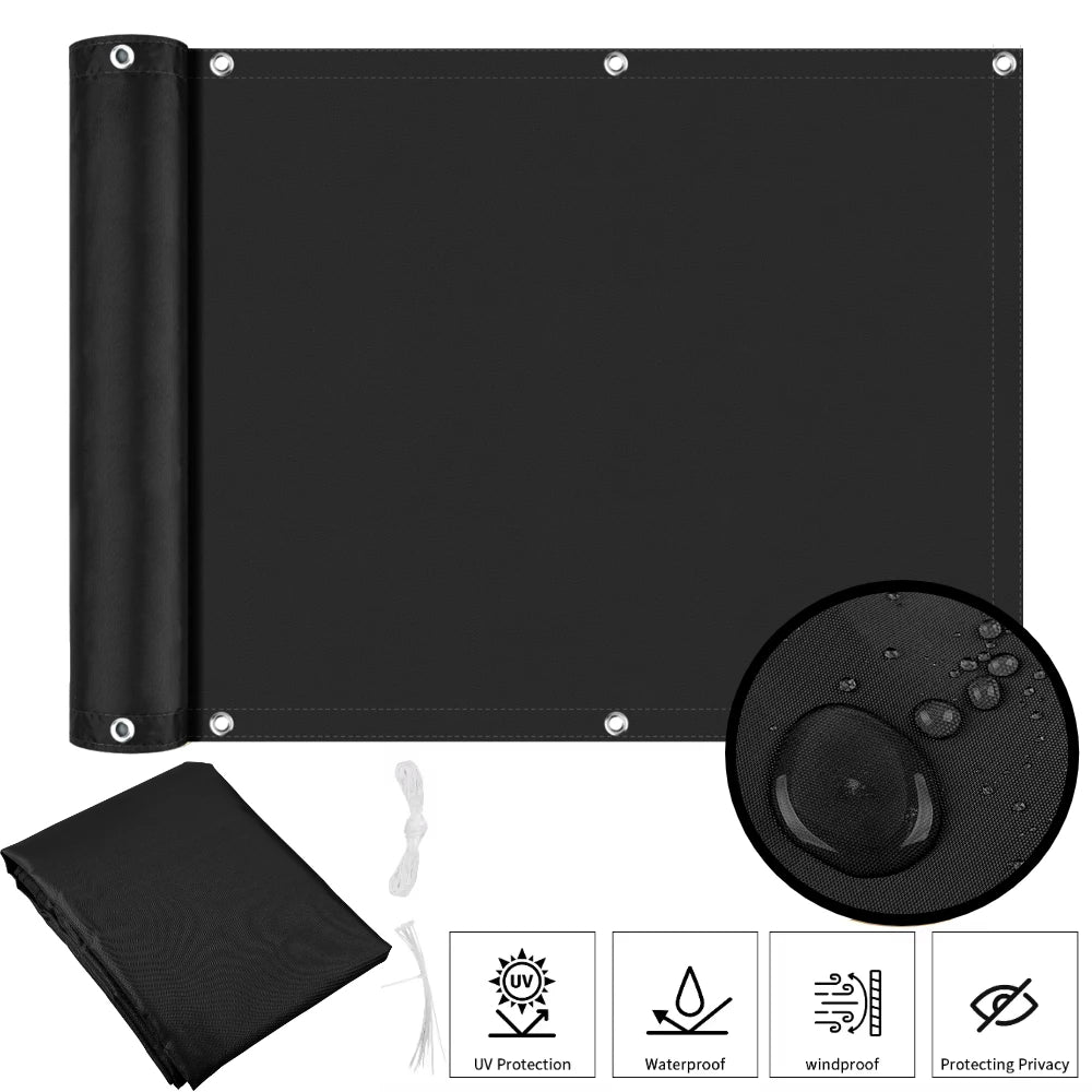 Balcony Privacy Screen – Waterproof UV Protection Shade Cloth for Patio, Garden & Pool