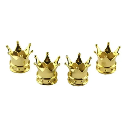 4 Pcs Crown Dice Car Wheel Tire Valve Caps - Universal Tyre Rim Stem Covers | Air Dust & Waterproof | Bling Accessories for Car & Motorcycle