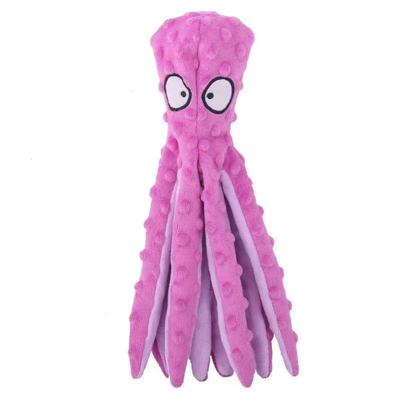 Interactive Plush Octopus Chew Toy – Voice Puzzle Toy for Cats & Dogs, Bite-Resistant & Teeth Cleaning Pet Toy