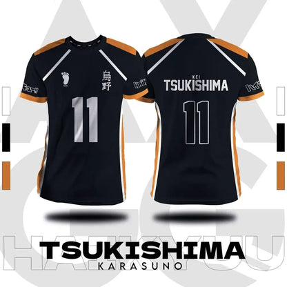 Haikyuu Anime Cosplay Jersey - Fukurodani and Hinata Short-Sleeve T-Shirt for Men and Children