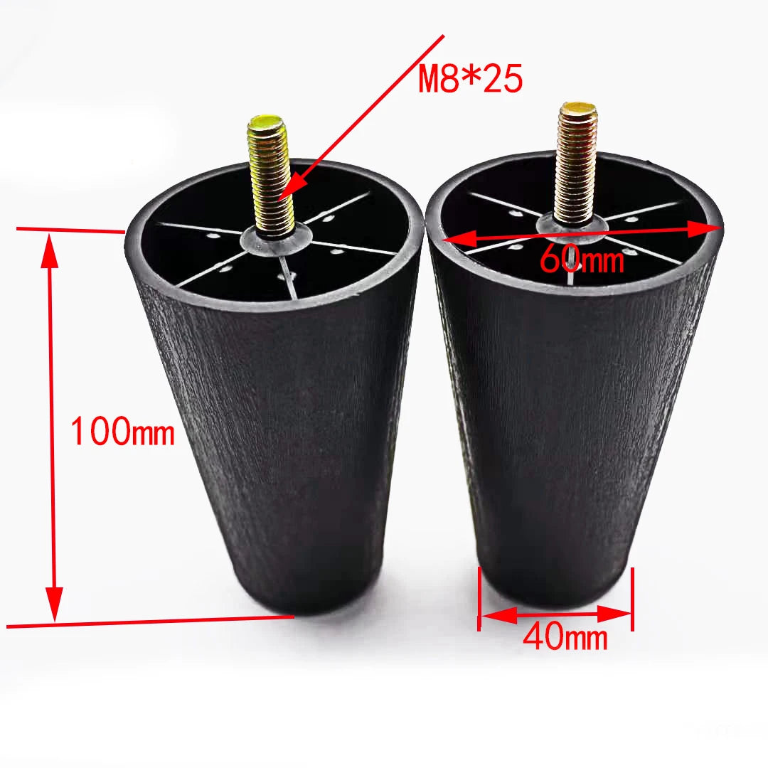 Plastic Furniture Legs Set - Modern Tapered Replacement Legs with M8 Thread for Sofa, Cabinet & TV Stand