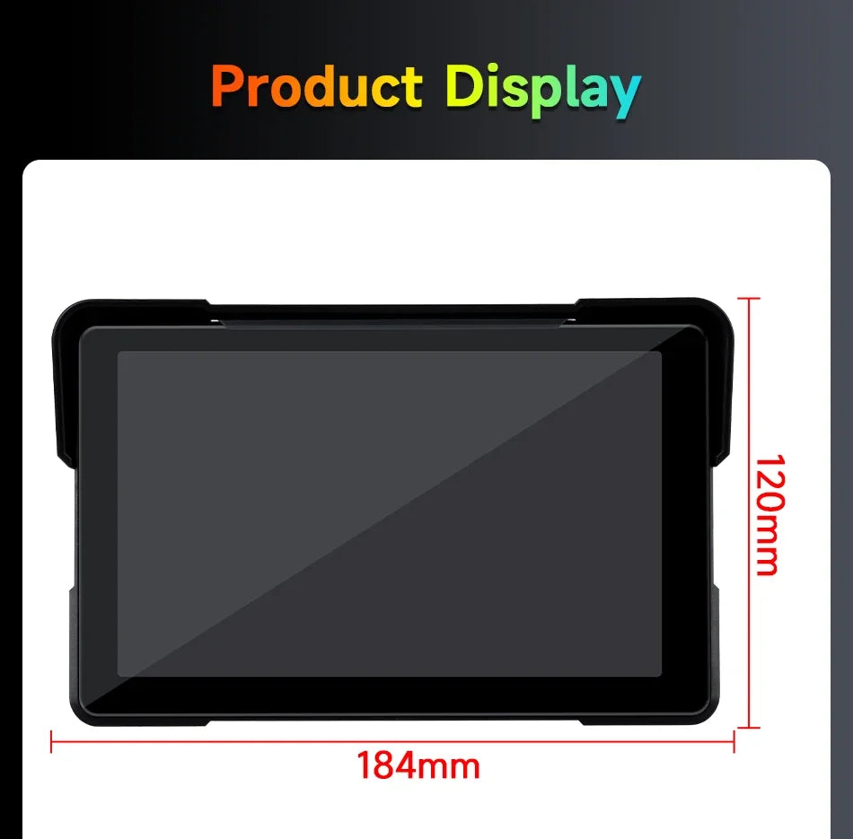 5/7 Inch Motorcycle CarPlay DVR Navigation GPS Monitor – Wireless Android Auto, Airplay, IPX7 Waterproof Portable Display