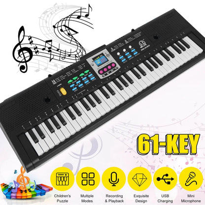 61 Key Digital Piano Keyboard - Multifunction Electric Piano with Microphone for Kids, Students & Beginners