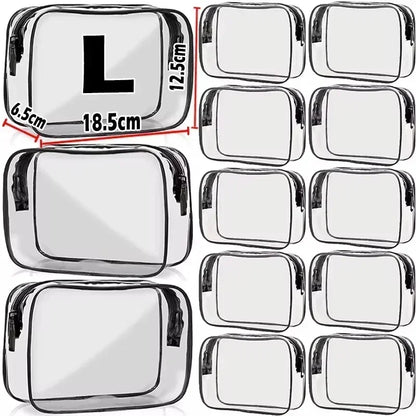 1/20PCS Transparent PVC Travel Organizer — Clear Makeup & Cosmetic Bag, Toiletry & Beauty Case