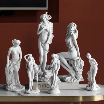 Aphrodite Greek Goddess Sculpture – Venus Figurine Human Body Art Ornament for Home, Office, and Living Room Decor