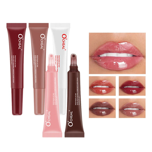 OCheal 5-Color Moisturizing Lip Mask – Glazed Colored Lip Gel & Lip Balm for Soft, Vibrant Lips