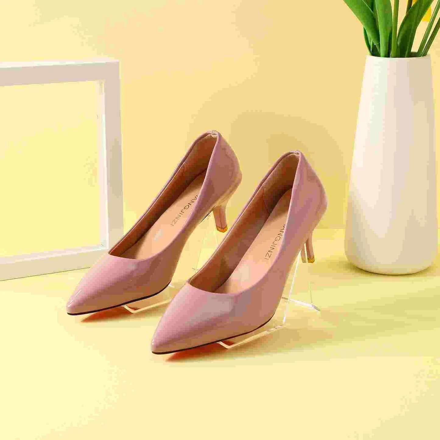 2PCS Acrylic Shoe Display Stands – Sandal & Sneaker Racks, Transparent Shoe Support Holders for Store or Home