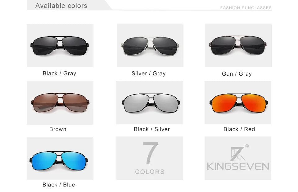 KINGSEVEN Polarized Pilot Sunglasses – UV400 HD Lens Aluminum Frame Photochromic Night Vision Eyewear for Men & Women