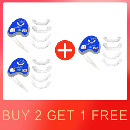 Silicone Denture Set – Temporary Orthodontic Teeth, Fake Teeth for Oral Hygiene, Whitening, and Dental Braces Simulation
